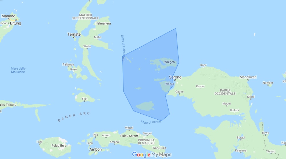 Mappa di Raja Ampat