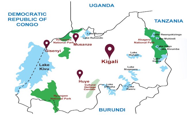 Ruanda, mappa